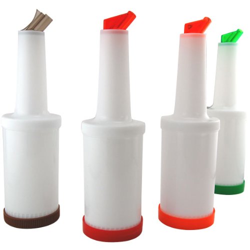 KegWorks Flow-N-Stow Bar Contenedores de jugo de fruta (juego de 4), 1 cuarto de galón, color blanco