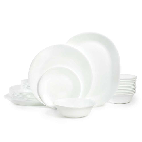 Corelle Livingware Dinnerware Set, Winter Frost White