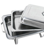 Super Deal Juego de charolas calentadoras de acero inoxidable de 7.5 L, con patas completas, 4 unidades, #1, 1