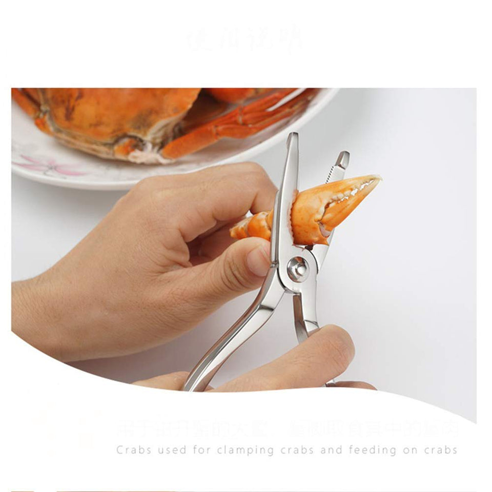 Seafood Tools Set, Chrome Plated Zinc Alloy Lobster Openers, Crab Shells and Nuts Cracking,Stainless Steel, Seafood Crackers Forks Nut Cracker Set