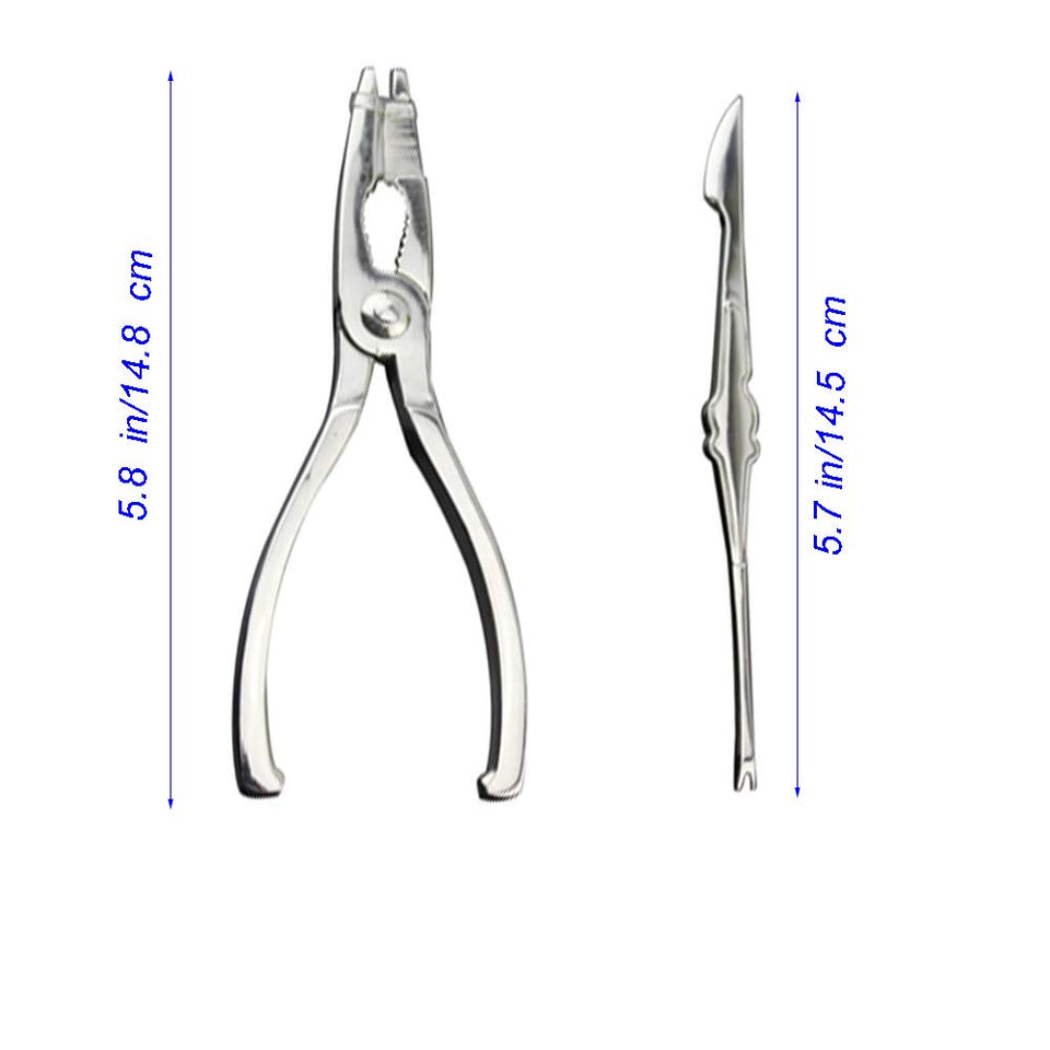 Seafood Tools Set, Chrome Plated Zinc Alloy Lobster Openers, Crab Shells and Nuts Cracking,Stainless Steel, Seafood Crackers Forks Nut Cracker Set