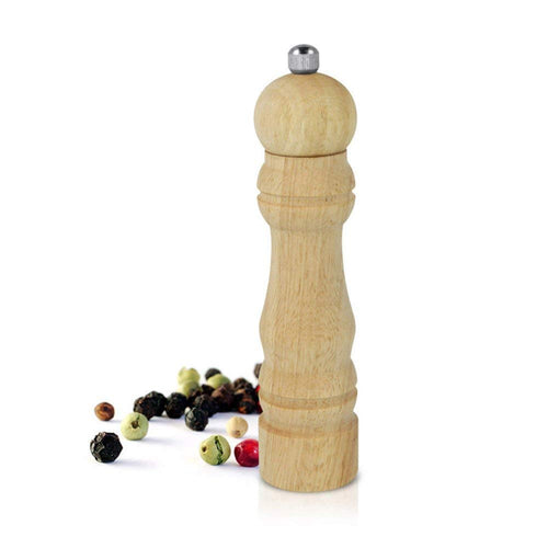Metaltex - Molinillo de especias con molinillo de cerámica de madera de hule, 17 cm, color café
