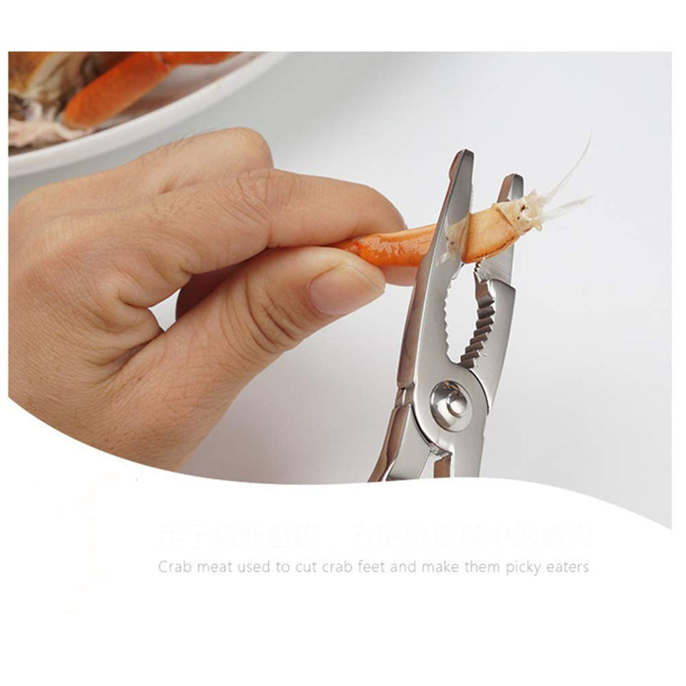 Seafood Tools Set, Chrome Plated Zinc Alloy Lobster Openers, Crab Shells and Nuts Cracking,Stainless Steel, Seafood Crackers Forks Nut Cracker Set