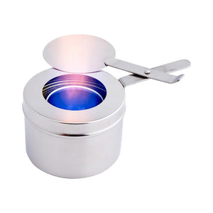 Restaurantware Stainless Steel Chafer Wick Fuel and Sterno Canned Heat Holder with Safety Cover