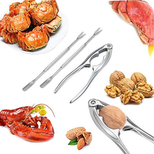 Chasoeo Seafood Tools Set Crab Cracker of 14 with 8 Stainless Steel Seafood Forks and 6 Lobster Crab Leg CrackersÃ¯Â¼Å'Nut Cracker Set Best Christmas Gift for a Friend's Family