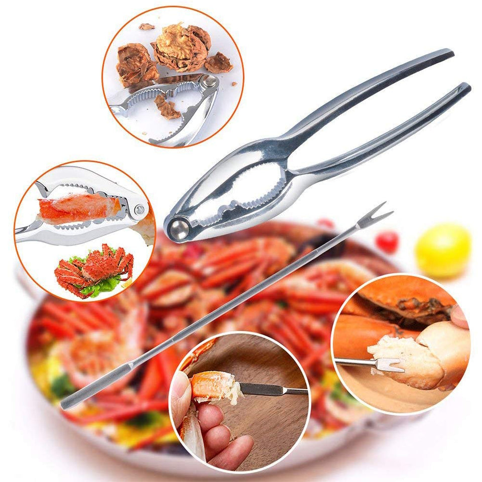 Chasoeo Seafood Tools Set Crab Cracker of 14 with 8 Stainless Steel Seafood Forks and 6 Lobster Crab Leg CrackersÃ¯Â¼Å'Nut Cracker Set Best Christmas Gift for a Friend's Family