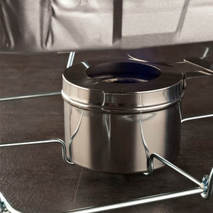 Restaurantware Stainless Steel Chafer Wick Fuel and Sterno Canned Heat Holder with Safety Cover