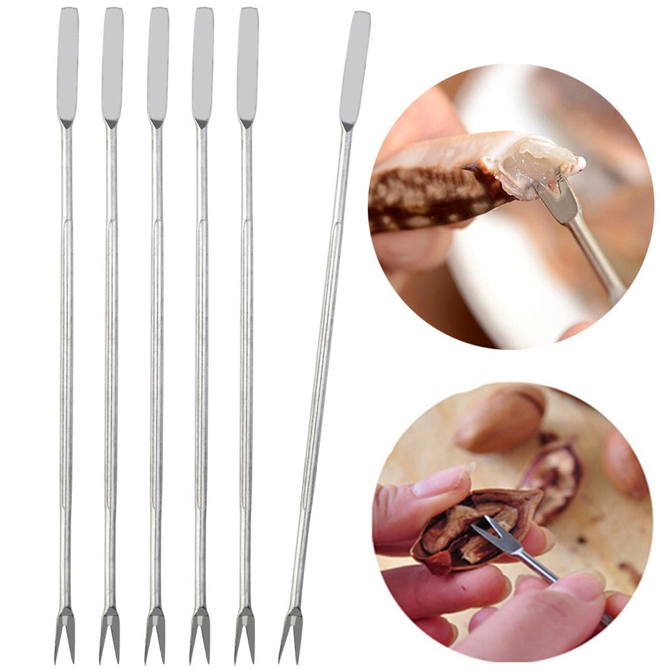 14 Paquetes de herramientas para mariscos, juego de galletas Bantoye con 8 tenedores de agujas de cangrejo, 2 pinzas de cangrejo y 4 tenedores de fruta de dos dientes