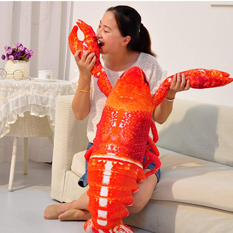 Duzhengzhou Almohada Decorativa Simulación Creativa Lobster Doll Almohada Peluche de Juguete (Longitud 80 cm)