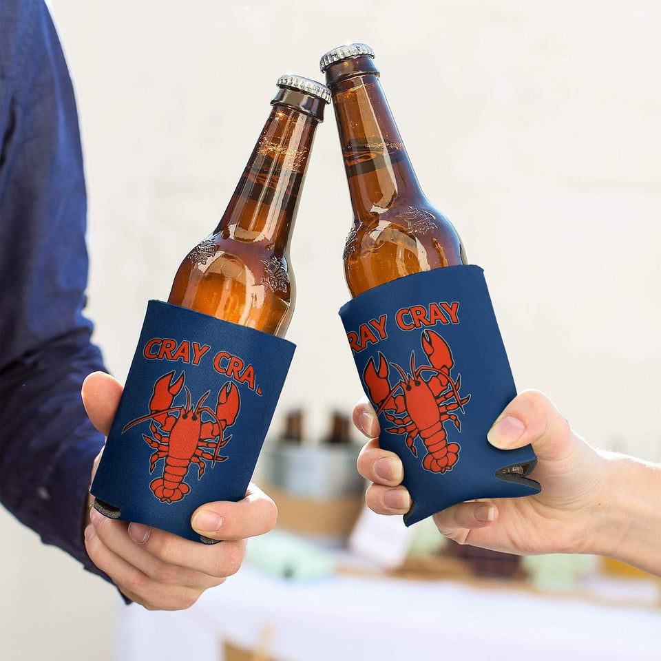 TIINTEXBA Funny Cray Crazy Lobster Crayfish 12-16 OZ Bottles Neoprene Insulated Beer Can Sleeves Beer & Soda Non-Slip Can Coolers Sleeves Fully Stitched Set of 2 Events