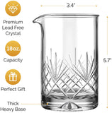 vidrio mezclador de cóctel vidrio – base con peso de de grosor – 481.9 gram (500ml) – PREMIUM diseño sin costuras – Calidad profesional – Gran idea de regalo