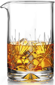 vidrio mezclador de cóctel vidrio – base con peso de de grosor – 481.9 gram (500ml) – PREMIUM diseño sin costuras – Calidad profesional – Gran idea de regalo