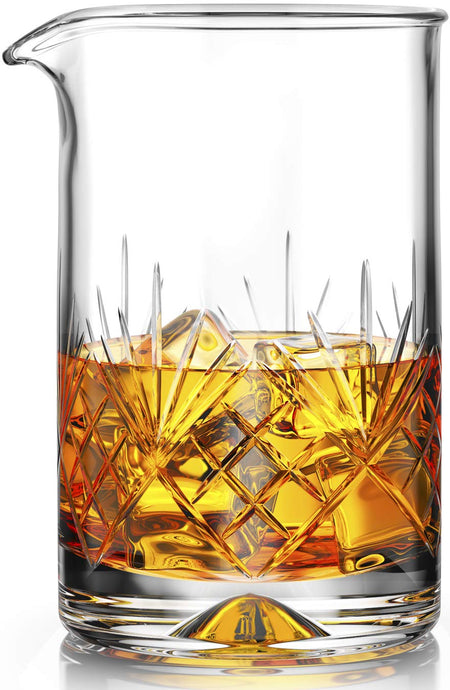vidrio mezclador de cóctel vidrio – base con peso de de grosor – 481.9 gram (500ml) – PREMIUM diseño sin costuras – Calidad profesional – Gran idea de regalo