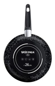 Vasconia Sartén de Acero Esmaltado con Rustic Granite, color Negro Onix, 26 cm