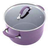 Rachael Ray Cucina Porcelana dura esmalte antiadherente utensilios de cocina Set, Anaranjado calabaza, 12-piece Cookware Set