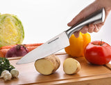 Kitch N' Wares - Juego de cuchillos con soporte acrílico (acero inoxidable, 6 piezas, para cortar y tallar, ideal para cocinar en casa y en la cocina comercial)
