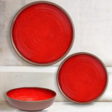 Melange 100% Melamine Clay Collection Dinnerware Set, Serving for 4, Color - Navy, (Pack of 12)