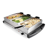 Oster Buffet Bandeja de calentamiento para servidor | Triple bandeja, 2.5 cuartos de galón, acero inoxidable