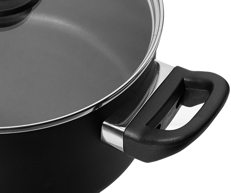AmazonBasics Juego de ollas antiadherente, 8 piezas