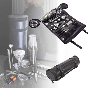 Uber Bar Tools Boston Bar Roll Deluxe, color negro y chapado en cromo