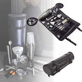 Uber Bar Tools Boston Bar Roll Deluxe, color negro y chapado en cromo
