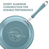 Rachael Ray Cucina Porcelana dura esmalte antiadherente utensilios de cocina Set, Anaranjado calabaza, 12-piece Cookware Set