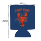TIINTEXBA Funny Cray Crazy Lobster Crayfish 12-16 OZ Bottles Neoprene Insulated Beer Can Sleeves Beer & Soda Non-Slip Can Coolers Sleeves Fully Stitched Set of 2 Events
