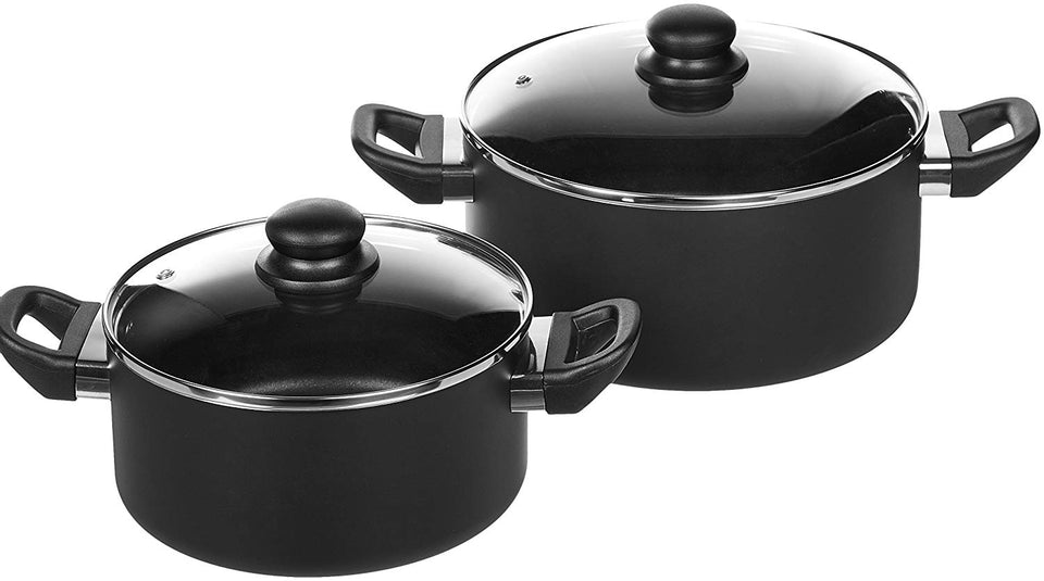 AmazonBasics Juego de ollas antiadherente, 8 piezas