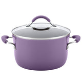 Rachael Ray Cucina Porcelana dura esmalte antiadherente utensilios de cocina Set, Anaranjado calabaza, 12-piece Cookware Set