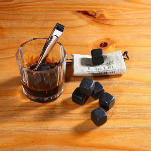 IgnisLife Premium Whiskey Stone Cooling Rocks Gift Set(Set of 9)-With Clip and Gift Bag