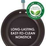 Rachael Ray Cucina Porcelana dura esmalte antiadherente utensilios de cocina Set, Anaranjado calabaza, 12-piece Cookware Set